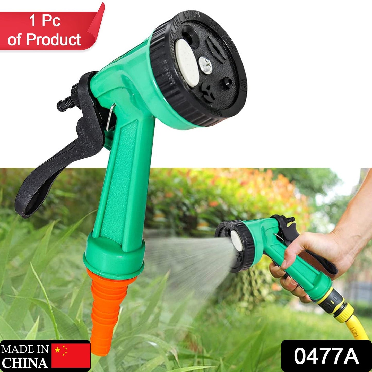 0477A  Garden Hose Nozzle Spray Nozzle with Adjustable For Garden & Multi Use DeoDap