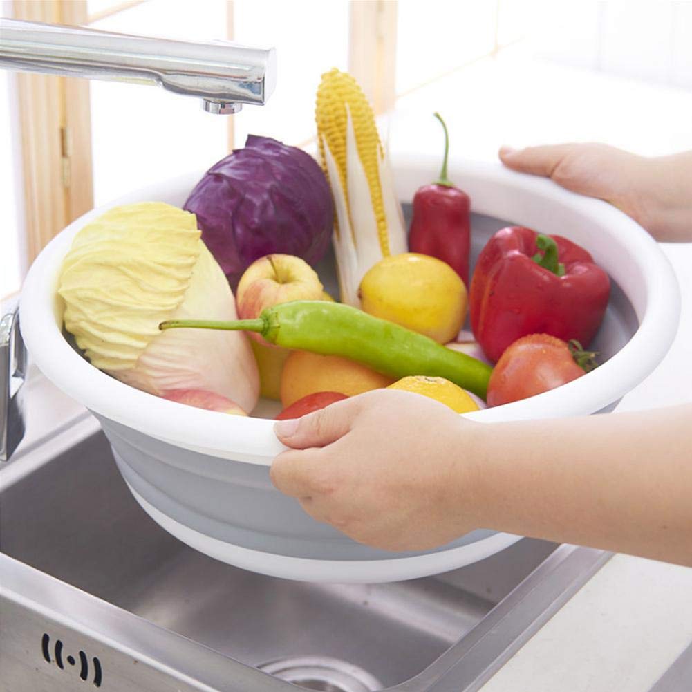 4087 Portable Folding Basin, Lightweight Wash Basin Folding Water Basin for Travel Washing Clothes Vegetables DeoDap