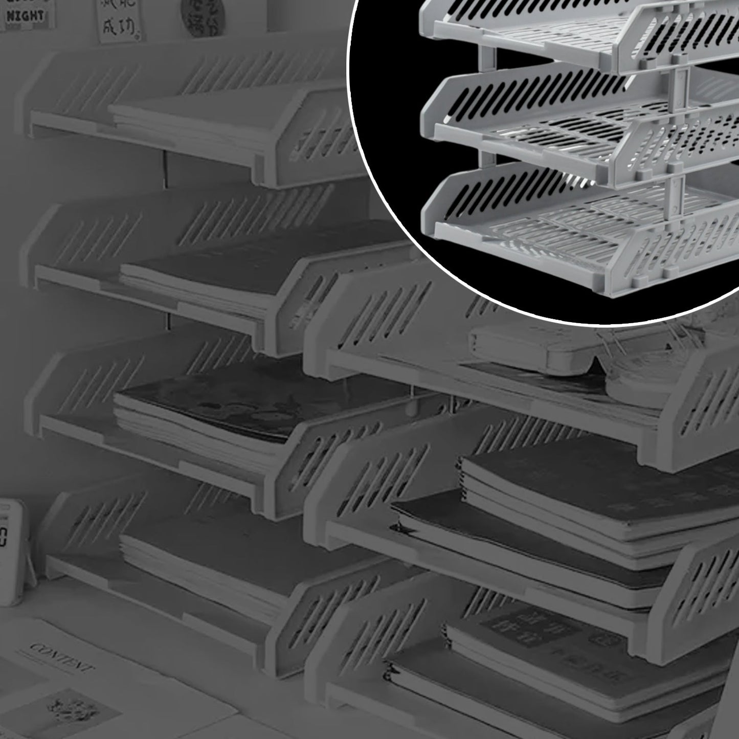 File Cabinets Storage Rack Magazine Newspaper Rack Filing Cabinet, Four-Layer File Rack, Stacking Rack, Desktop File Storage Rack, Office Data File Rack Drawer Type Classification Cabinet Desktop File Holder Organizer for Office (4Layer & 3 Layer)