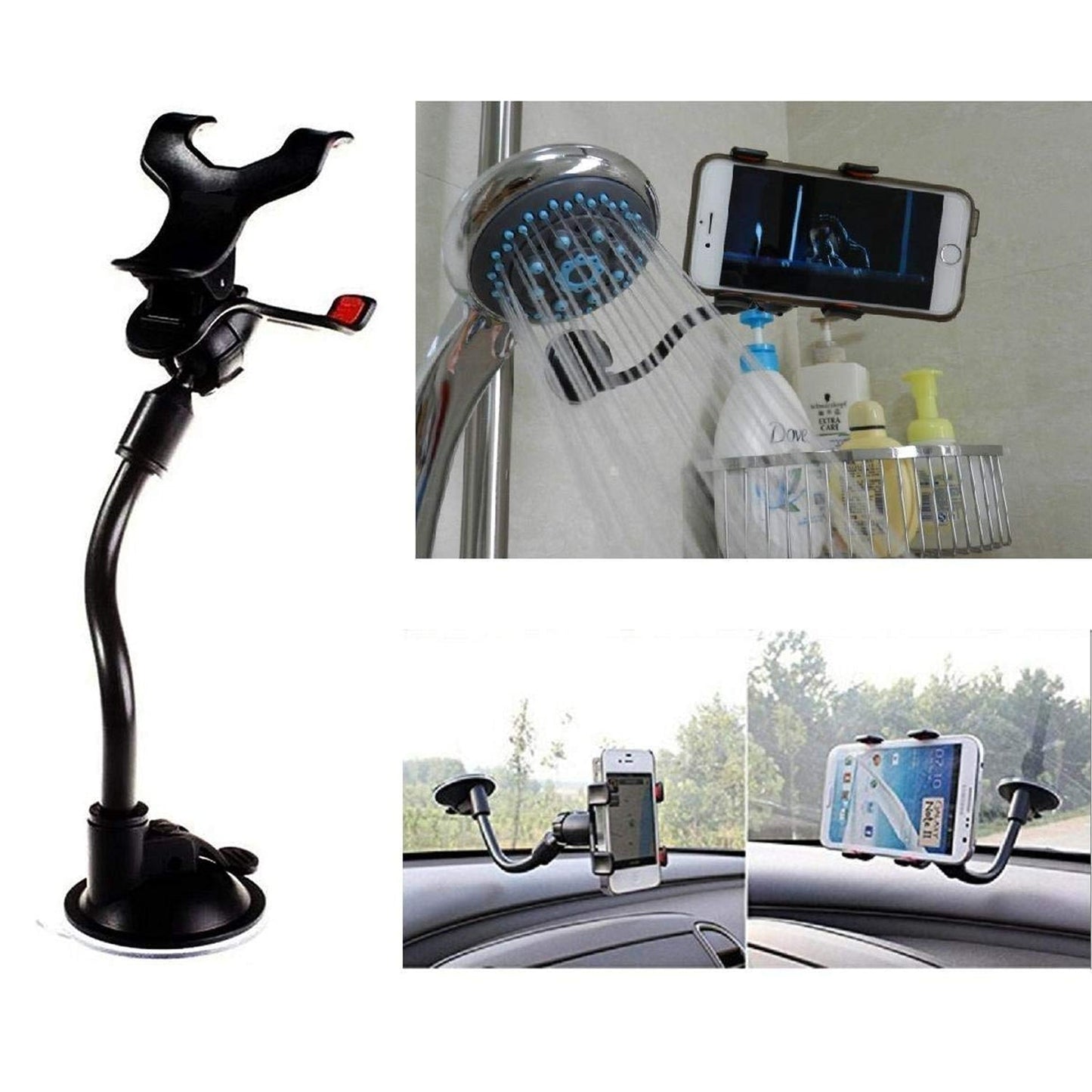 0282B Flexible Mobile Stand Multi Angle Adjustment with 360 Degree Adjustment For Car & Home Use Mobile Stand DeoDap