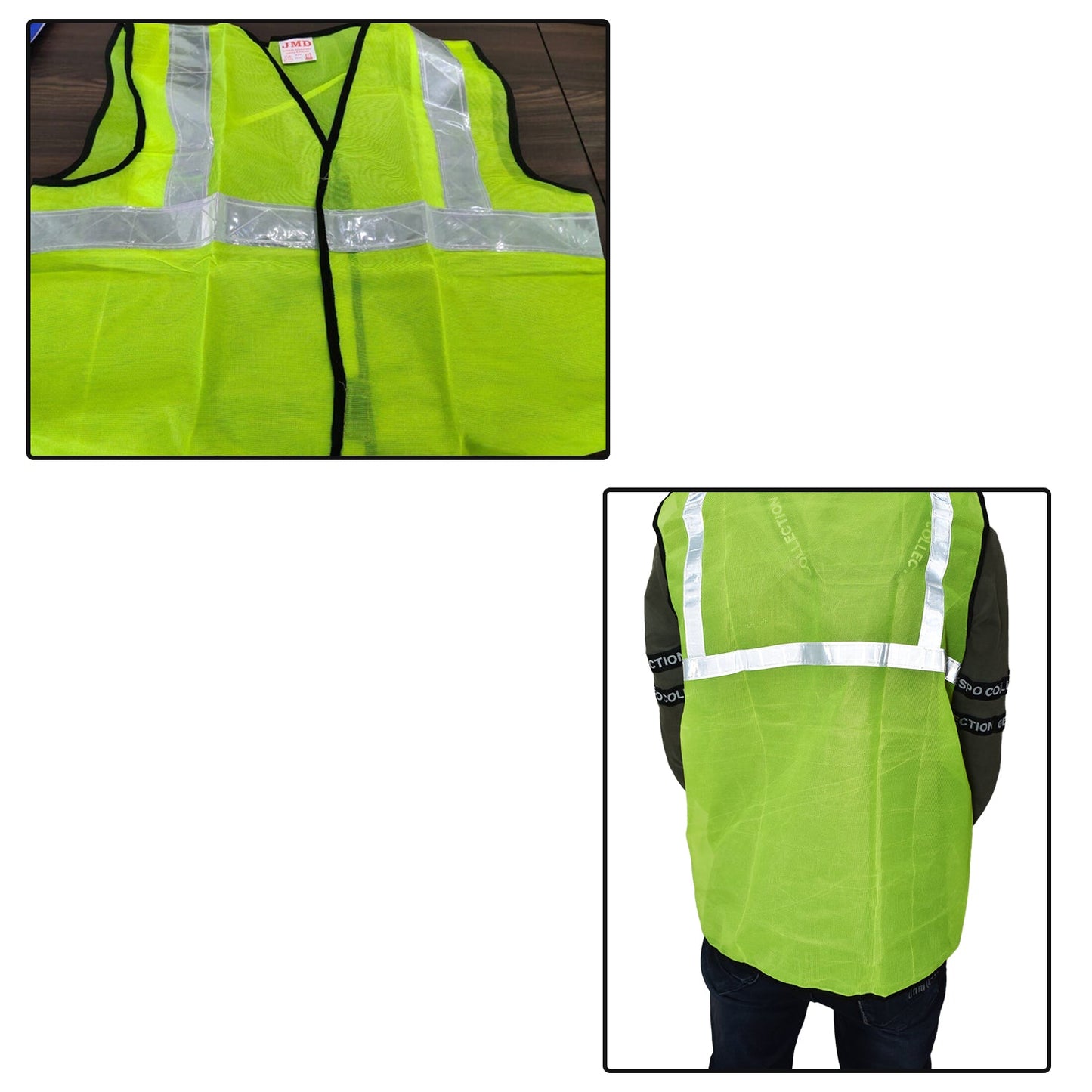 7437 Green Safety Jacket For Having protection against accidents usually in construction area's. Deodap