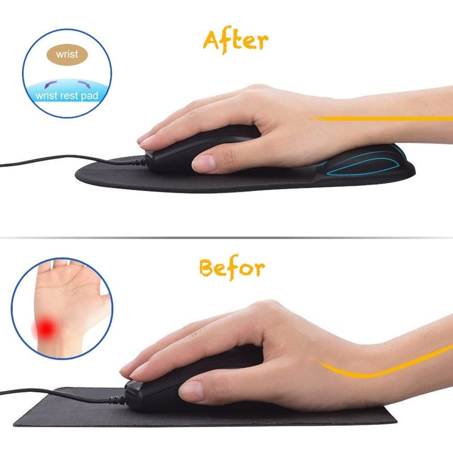 6176 Comfortable Silicone Mouse Pad with Jel Mouse Pad For All type Multiuse Mouse Pad  ( Mix Color )