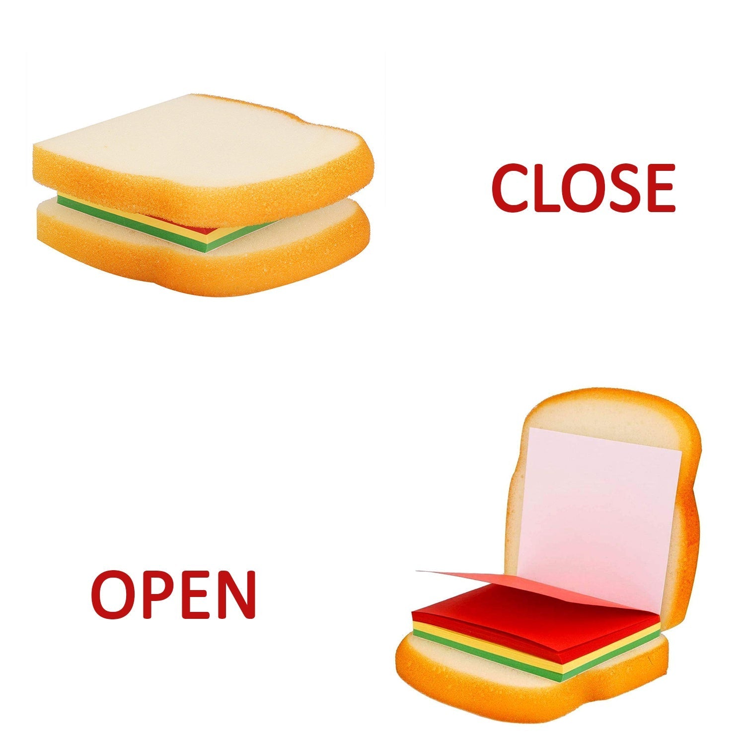 8072 Sandwich Shaped Notepad / Sticky Notes / Memo Pads, Unique Mini Notes (Multicolor) DeoDap