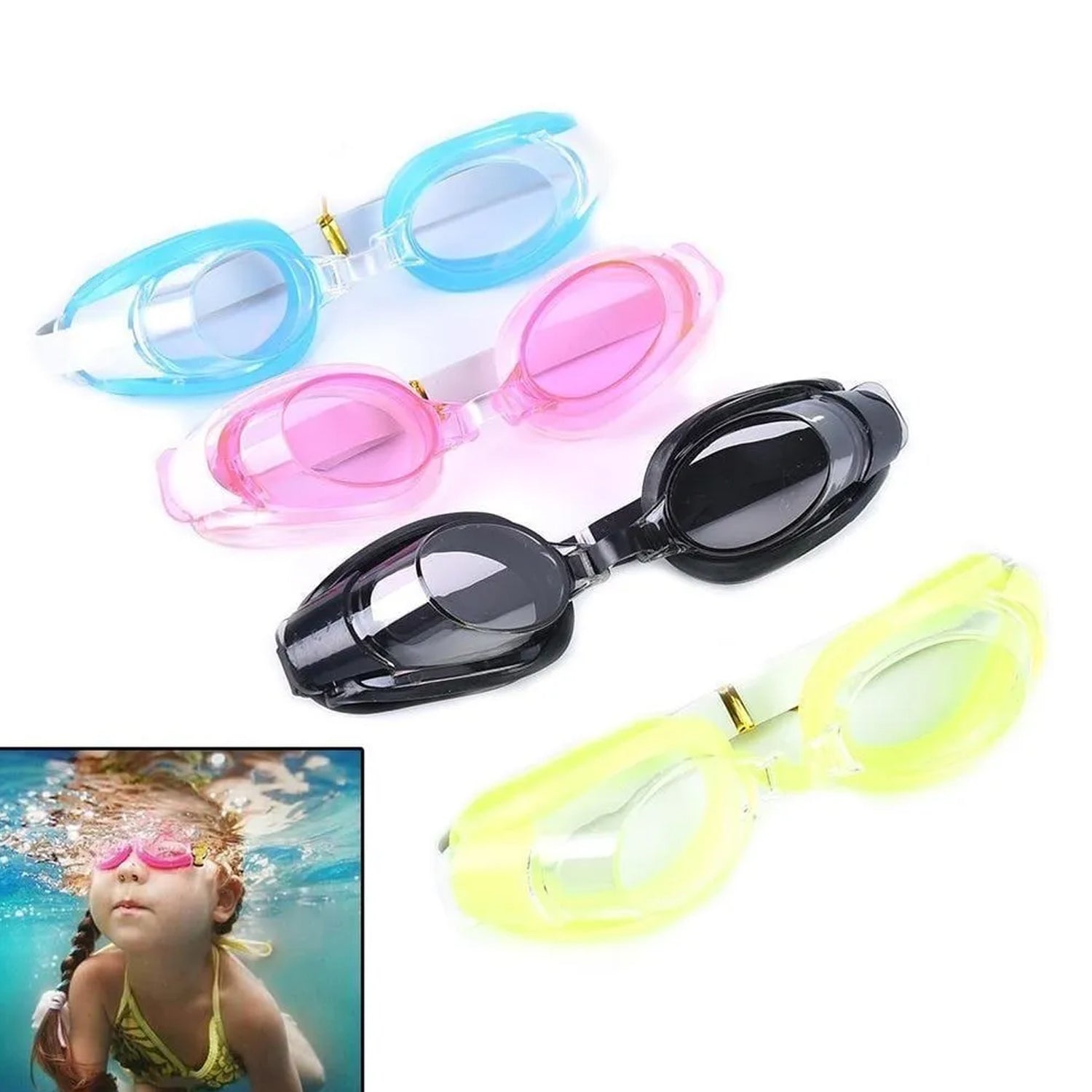 0399A SWIMMING GOGGLES WITH ADJUSTABLE CLEAR VISION ANTI-FOG WATERPROOF SWIMMING GOGGLES DeoDap