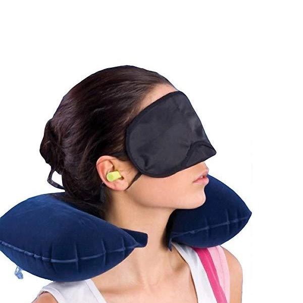 505 -3-in-1 Air Travel Kit with Pillow, Ear Buds & Eye Mask Doppler Shift Enterprises WITH BZ LOGO