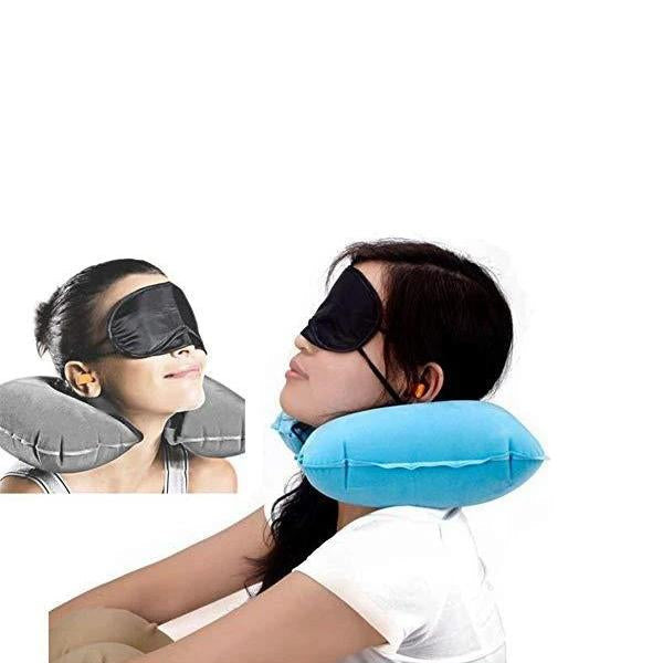 505 -3-in-1 Air Travel Kit with Pillow, Ear Buds & Eye Mask Doppler Shift Enterprises WITH BZ LOGO