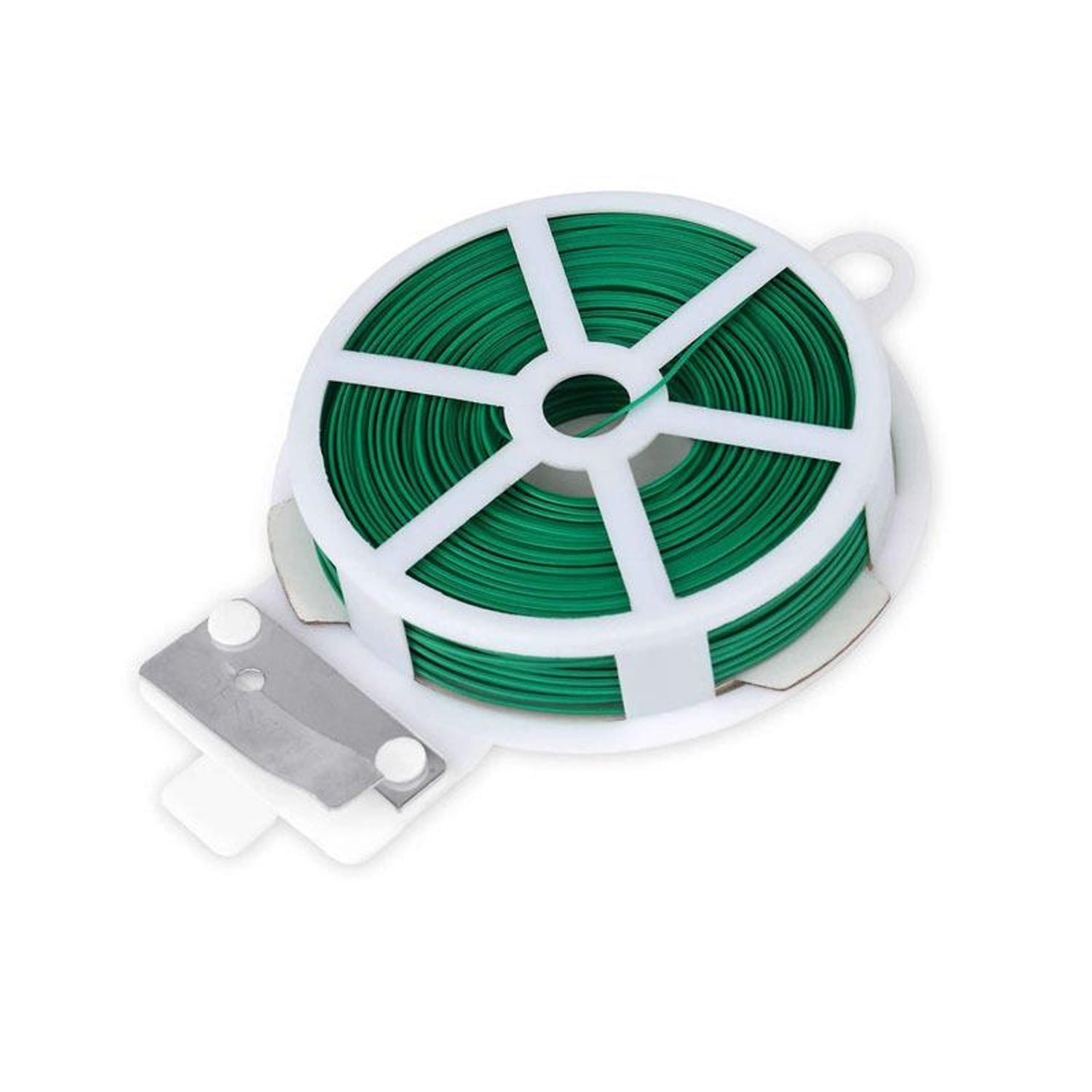 873 Plastic Twist Tie Wire Spool With Cutter For Garden Yard Plant 50m (Green) DeoDap