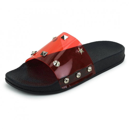 Generic Women Red Color Synthetic Material  Casual Sliders