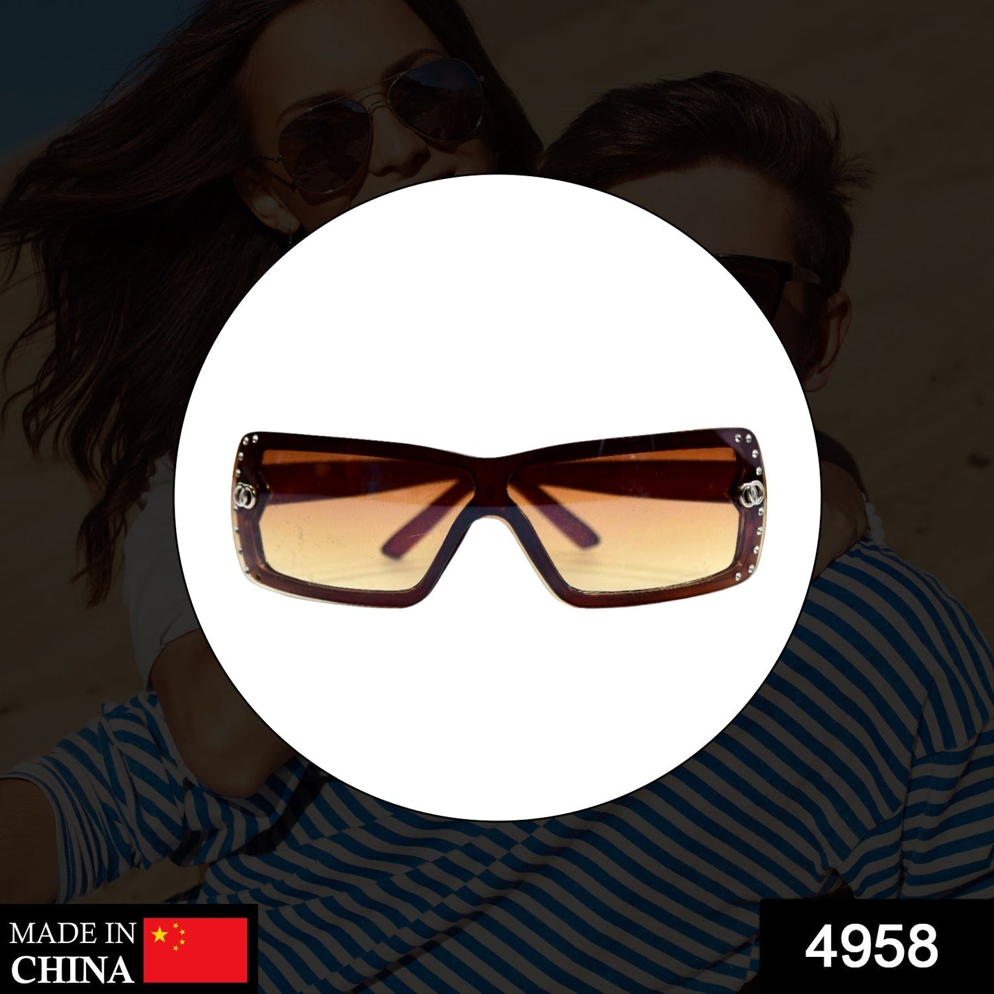 4958 Retro Driving Sunglasses Vintage Fashion Frame (Moq - 3pc) DeoDap