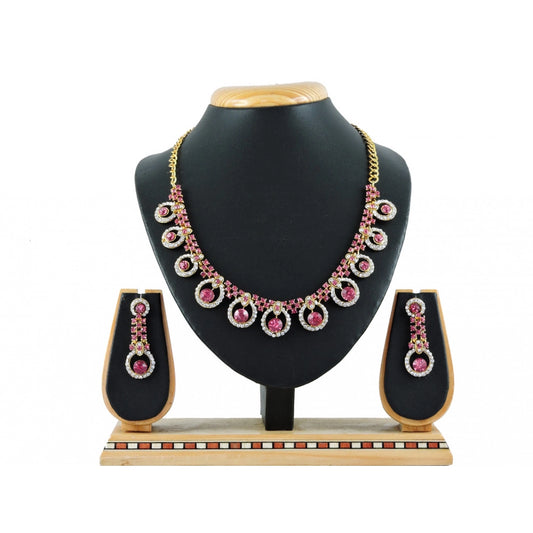 Generic Women's Alloy Necklace set (Pink)