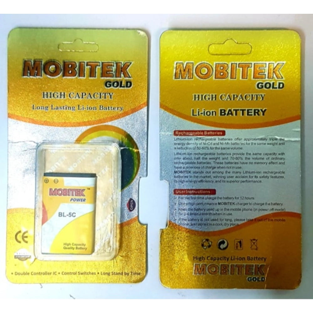 Generic Pack Of_2 Mobitek 5C Battery (Color: Assorted)