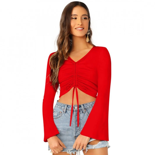 Generic Women's 95% Polyester 5% Spendex Western Wear Tops (Red)