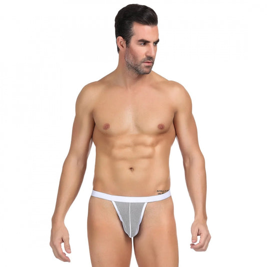 Generic Men's Mesh Power Net Transparent Sexy Brief Underwear (White)