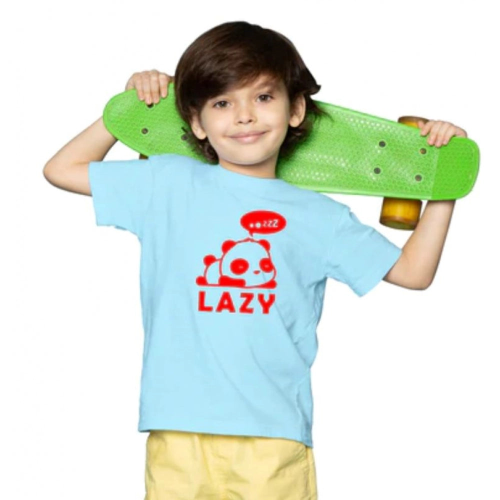 Generic Boys Cotton Lazy Half Sleeve TShirt (Sky Blue)