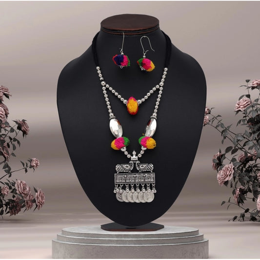 Generic Women's Multi Color Oxidised Necklace Set