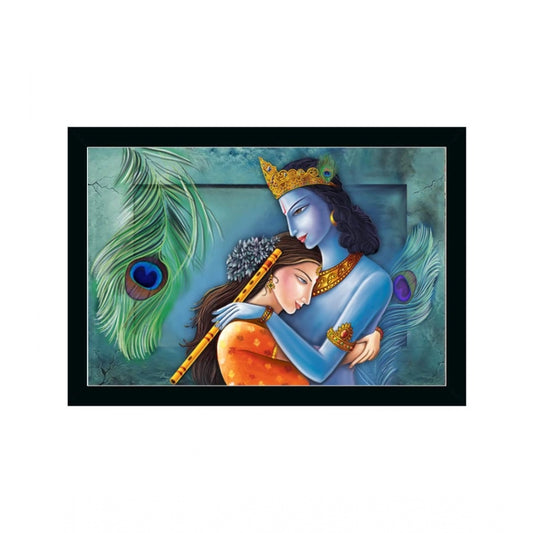 Generic Radha Krishna Painting with Synthetic Photo Frame (Multicolor)