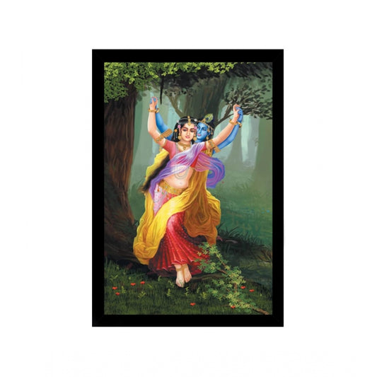 Generic Radha Krishna Painting with Synthetic Photo Frame (Multicolor)