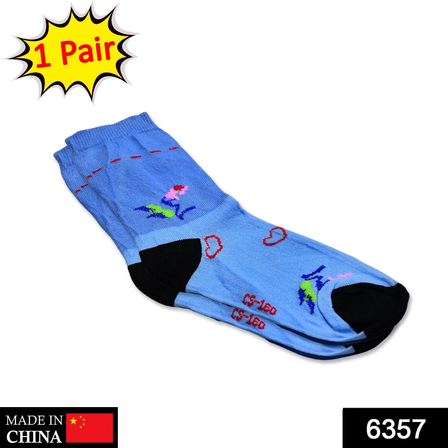 6357 1PAIR SOCKS PRINTED TRENDY MULTIPLE DESIGNER SOCKS DeoDap