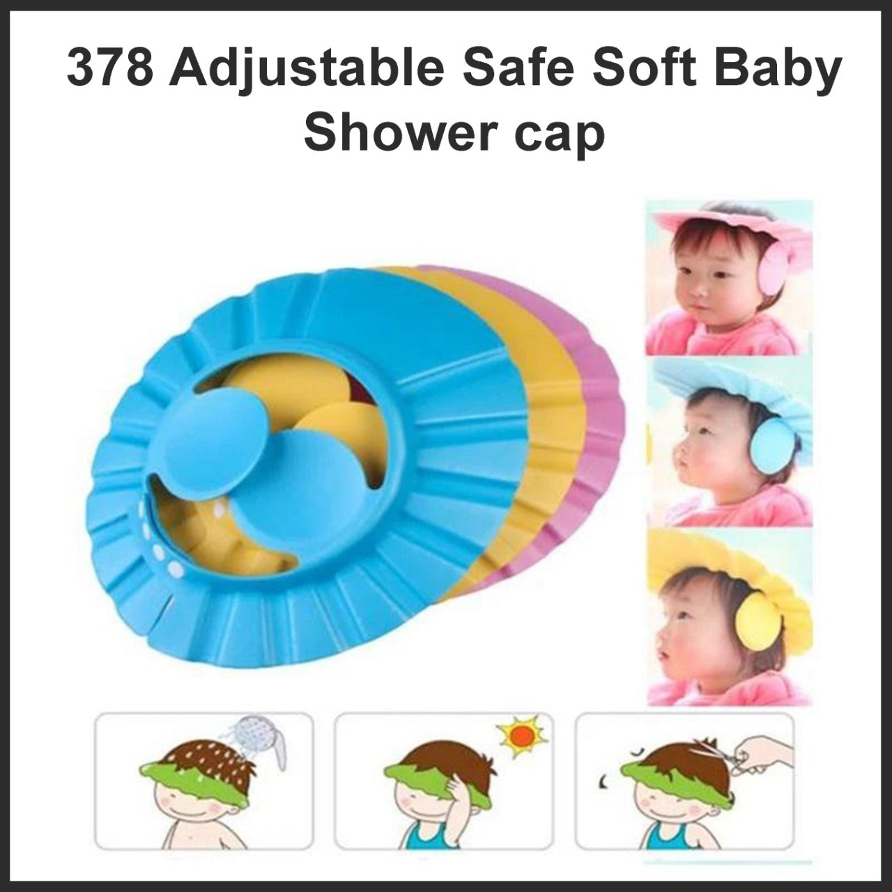 0378 Adjustable Safe Soft Baby Shower cap Doppler Shift Enterprises