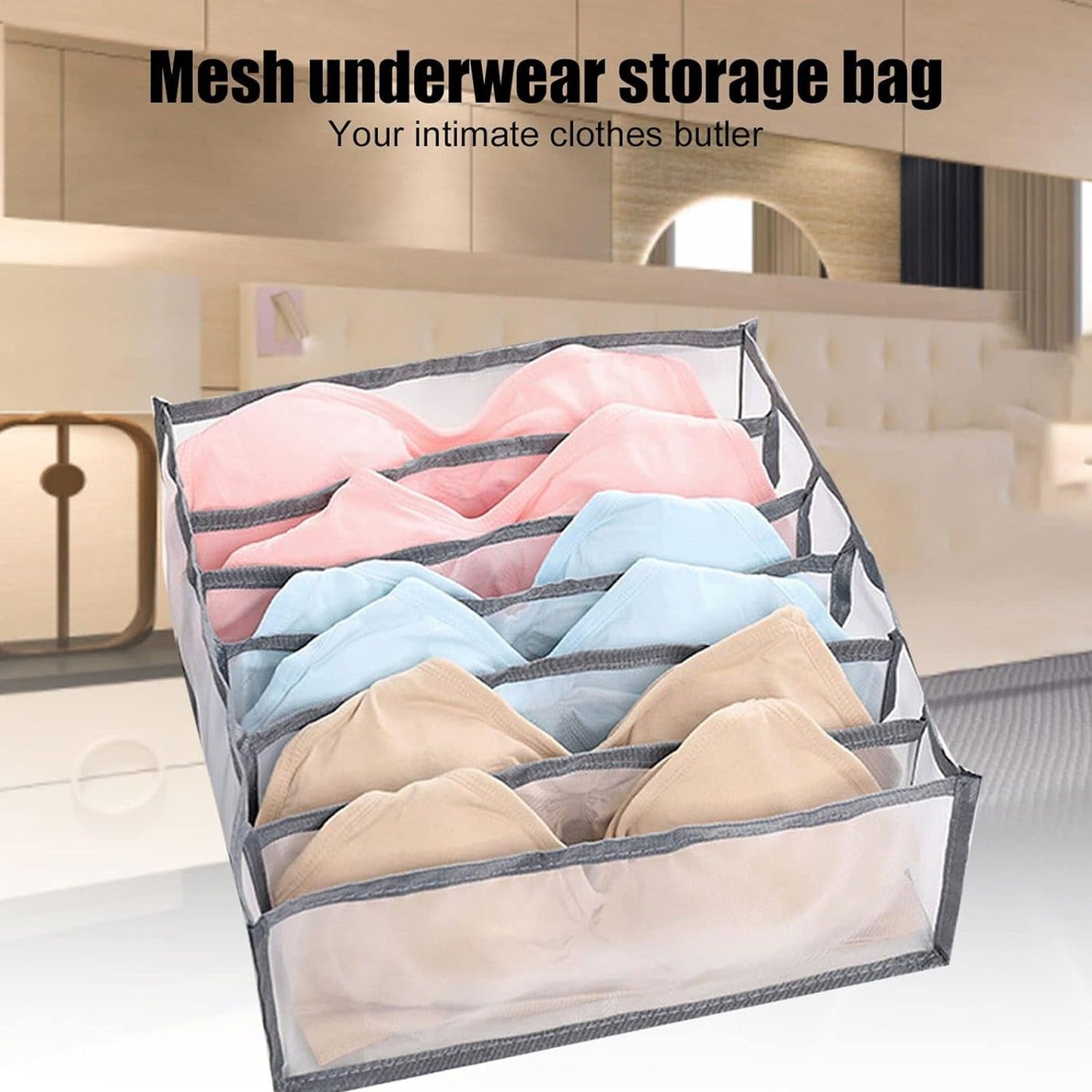 6414 MULTIPURPOSE STORAGE POCKET RACK, FOLDABLE, COLLAPSIBLE FABRIC WARDROBE ORGANISER FOR CLOTHE ORGNISER LAUNDARY BAG