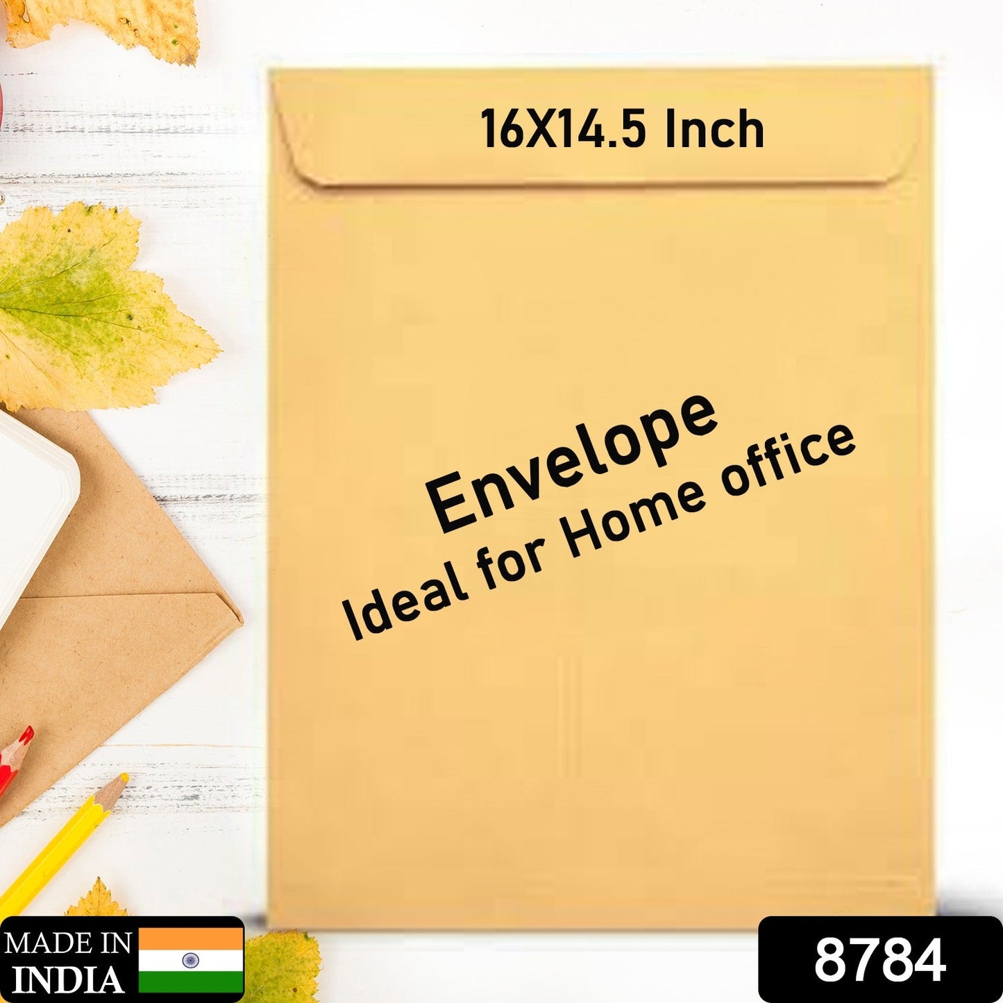 8784 Kraft Envelopes, 16 x 14.5 Inch, Brown Envelopes, Envelopes, Card Envelopes, Kraft Paper Envelopes, Invitation Envelopes, Postcard Envelopes, Quick Self Seal, Stationery For General, Office (1 Pc )